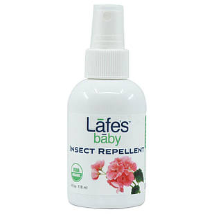 Lafe's baby Organic Mosquito Repellent Органічний спрей від комарів, кліщів, комах, герань, кедр, 118 мл