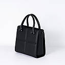 Чорна маленька жіноча сумочка саквояж квадратна крос боді через плече ручна міні сумка чорного кольору, фото 2