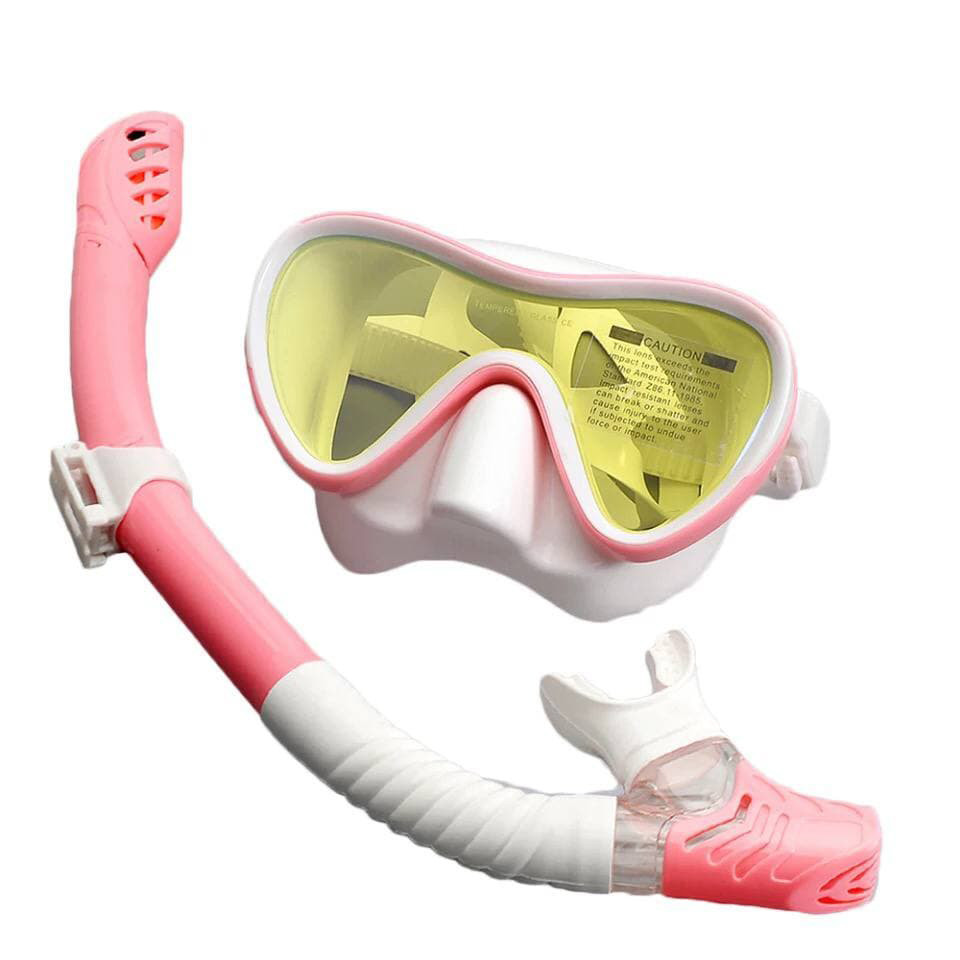 Набір для снорклінгу (маска + трубка) Біло-рожевий
