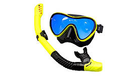 Набір для снорклінгу (маска + трубка) Чорно-жовтий 2