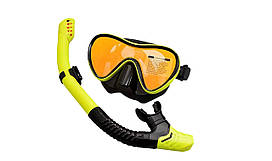 Набір для снорклінгу (маска + трубка) Чорно-жовтий