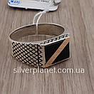 Срібний перстень із чорним каменем і золотом. Чоловіче срібне кільце печатка 20 розмір, фото 9