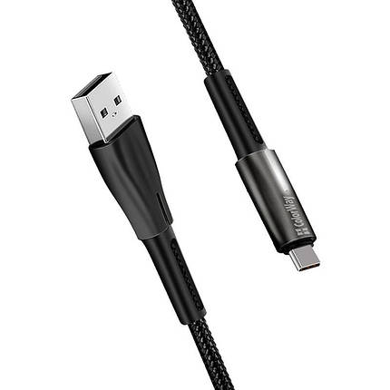 Кабель ColorWay USB-Type-C Zinc Alloy led 2.4А 1m Black (CW-CBUC035-BK), фото 3