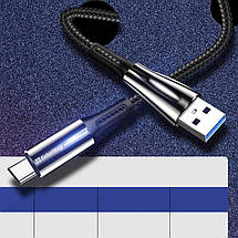 Кабель ColorWay USB-Type-C Zinc Alloy led 2.4А 1m Black (CW-CBUC035-BK), фото 4