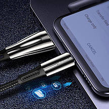Кабель ColorWay USB-Type-C Zinc Alloy led 2.4А 1m Black (CW-CBUC035-BK), фото 5