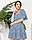 Плаття з квітковим принтом, приталене, арт 426, колір бузковий, фото 7