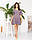 Плаття з квітковим принтом, приталене, арт 426, колір бузковий, фото 2