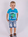 Літні джинсові шорти для хлопчика з блакитними вставками DAS, фото 2