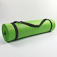 Коврик для йоги и фитнеса NBR 10мм Pro серия, каремат для тренировок и туризма из вспененного каучука Салатовый