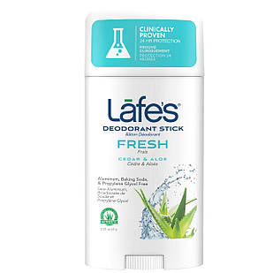 Lafe's Deodorant Stick - Fresh (Cedar + Aloe Vera)  без алюмінію, соди, парабенів, триклозану, натуральний, 63 г