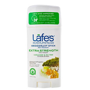 Lafe's Stick -Extra Strength (Coriander + Tea Tre) Дезодорант без алюмінію, соди, парабенів, триклозану, натуральний, 63 г