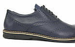 Синие туфли кожаные броги мужская обувь демисезонная Rosso Avangard Сomfort Floto Blu, фото 7