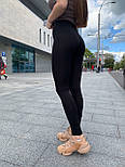 Чорні лосини трикотажні базові на високій посадці жіночі (р. 42-54) 6512611, фото 2