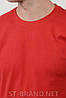 M-3XL. Червона чоловіча однотонна футболка 100% бавовна, Узбекистан, фото 2