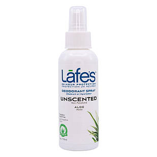 Lafe's Deodorant Spray Дезодорант без запаху з алое без алюмінію, соди, парабенів, триклозану, натуральний, 118 мл