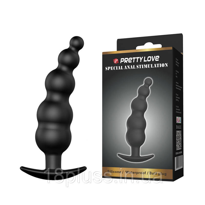 Анальний стимулятор Pretty Love Anal Butt Plug Beaded Black