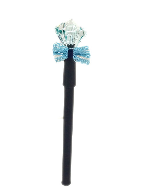 Ручка з великим кристалом голубий 18 см, фото 1