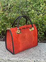 Замшевая роскошная красная сумка саквояж Италия, цвета в ассортименте