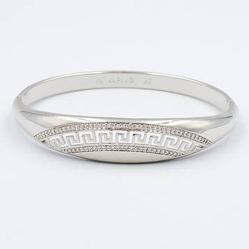 XUPING Браслет Родий із білими цирконами Ширина 1.6 см, Діаметр 5.7 см Дві секції