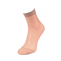 Капроновые матовые женские носки светло-бежевого цвета