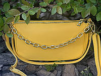 Кожаная желтая сумка-багет Aida, Италия, цвета в ассортименте