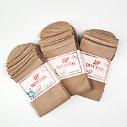 Капронові матові жіночі шкарпетки світло-бежевого кольору, фото 2