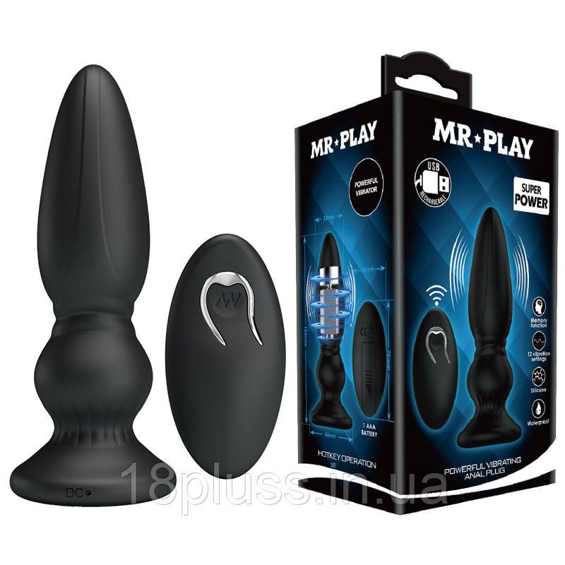 Масажер простати Mr.Play Vibrating Prostate Massager Black, фото 1