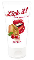 Масажний гель з ароматом і смаком вишні Lick It! Cherry, 50 мл