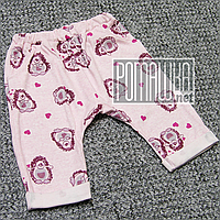 Демісезонні весна осінь р 68 3-5 міс модні дитячі штанці для новонароджених малюків ІНТЕРЛОК 4794 Рожевий