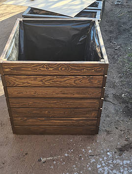 Вазон садовий з дерева для квітів та дерев 216 л під посадку 600х600х600 мм.