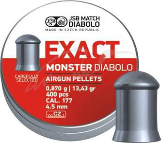 Кулі пневматичні JSB Diabolo Monster. Кал. 4.52 мм. Вага - 0.87 р. 400 шт/уп