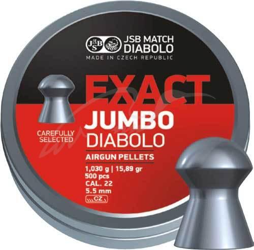 Пули пневматические JSB Exact Jumbo. Кал. 5.51 мм. Вага — 1.03 г. 500 шт./пач.