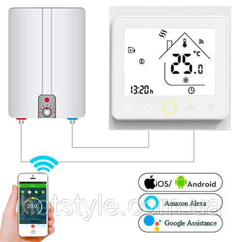 Терморегулятор Wi-Fi для газового котла 220В 3А BHT-002-GCLW, белый, 104664