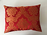 Подушка червона із золотим вензелем Jab, фото 3