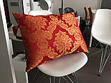 Подушка червона із золотим вензелем Jab, фото 5