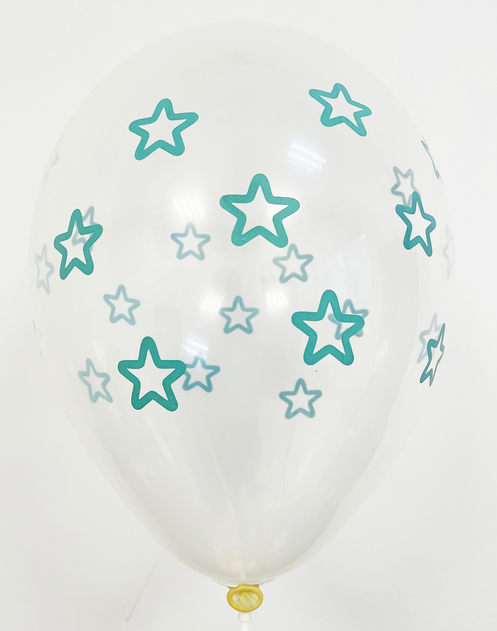 Кулі 12" Прозорі з мал. "Зірки Аквамарин", 10 шт, 4 стор.