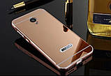Чохол-пенал, бампер, накладка для Meizu M2 Note, складаний матеріал алюміній/пластик, колір червоне золото, фото 3
