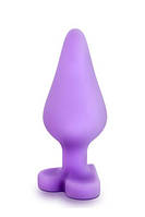 Фіолетова силіконова анальна пробка-сердечко Play with me Candy Heart "Do Me Now" Purple