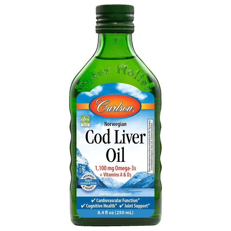 Жирные кислоты Carlson Labs Cod Liver Oil Liquid, 250 мл Без вкуса - фото 1 - id-p1404994962