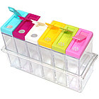 Кухонна підставка для зберігання приправ і спецій із 6 ємностями Seasoning Six Piece Set, фото 5