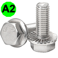 Болт з шестигранною головкою і фланцем DIN 6921, нержавіюча сталь А2, М10 X 100