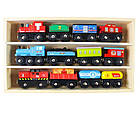 Набір поїздів і вагонів 12 шт до дерев'яної дороги Brio, Ikea lillabo, Edwone, Playtive та інших (E21C21), фото 2