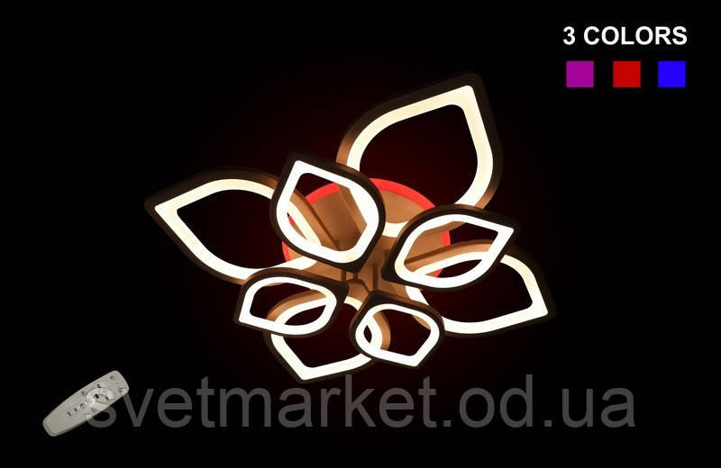 Яскрава стельова люстра 5540/4+4 BK LED dimmer, фото 1