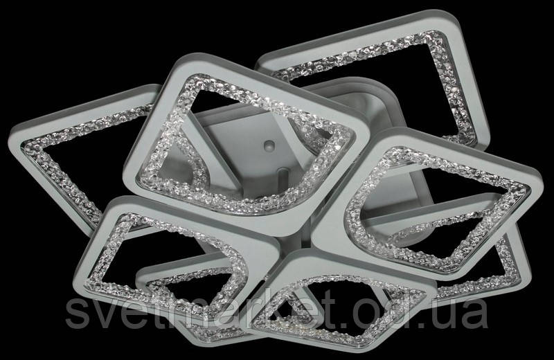 Світлодіодна люстра сірого кольору 2557/4+4GR LED 3color dimmer