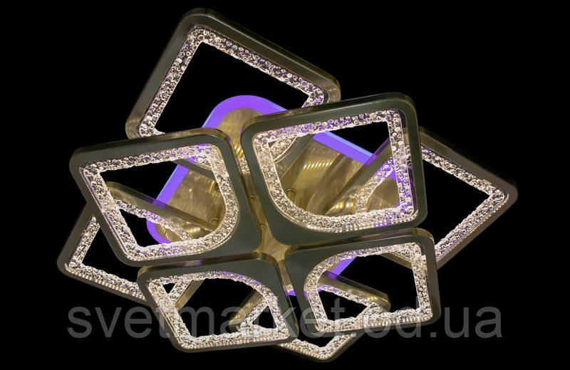 Світлодіодна люстра з керуванням зі смартфона 2557/4+4BR LED 3color dimmer