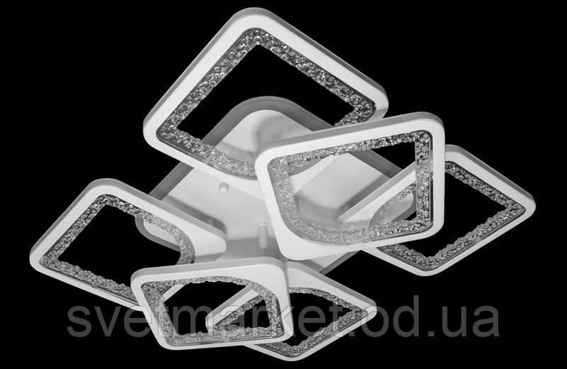 Сучасна стельова люстра 2557/4+2WH LED 3color dimmer