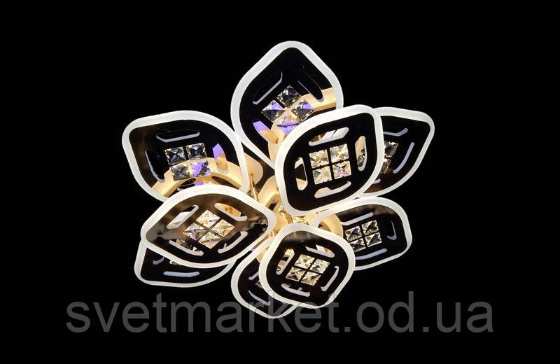 Яскрава стельова люстра в золотому кольорі 6012/6+3FG LED 3color dimmer