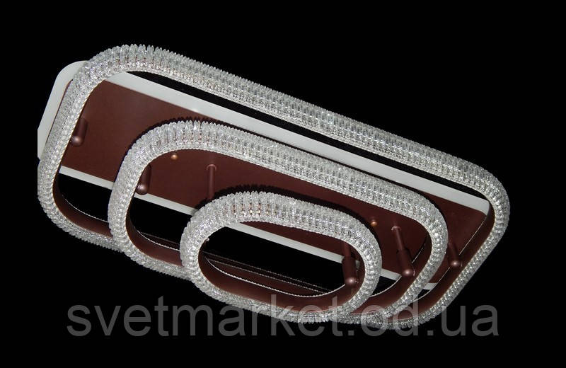 Прямокутна стельова люстра 66004/3CF LED 3color dimmer