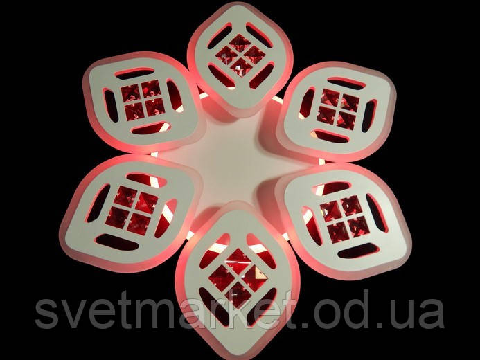 Яскрава стельова люстра 6012/6WH LED 3color dimmer
