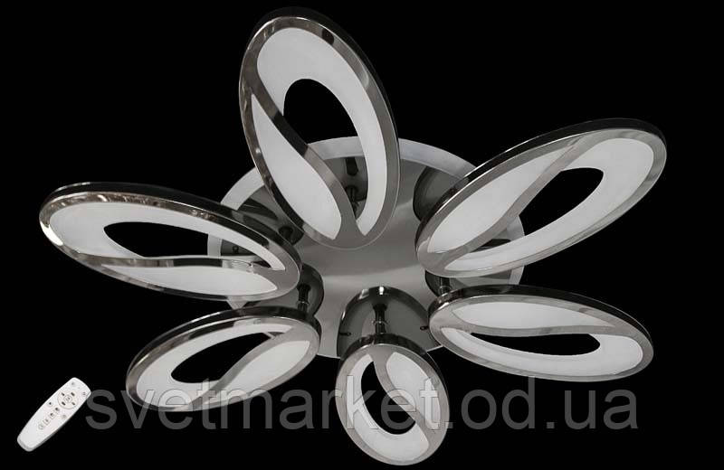 Світлодіодна стельова люстра графітового кольору 5565/6BHR LED 3color dimmer